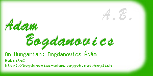 adam bogdanovics business card